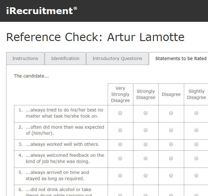 Online reference checks