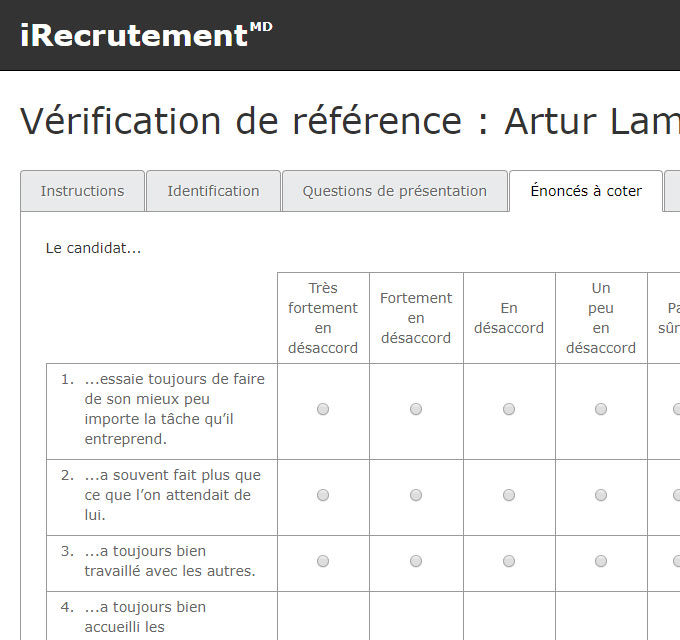 Candidate Assessment